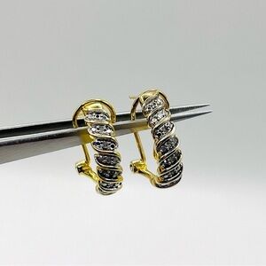 Gold Plated Natural Diamond Clip On Earrings